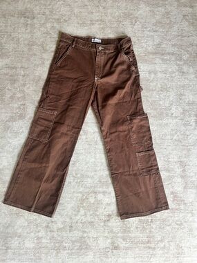 Zara Brown Cargo Pants with Utility Pockets